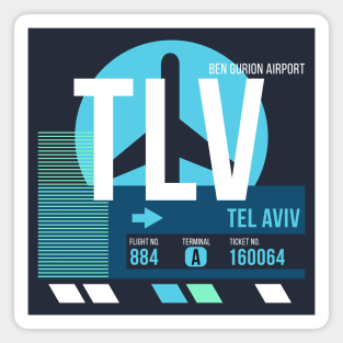 Tel Aviv (TLV) Airport // Sunset Baggage Tag Magnet